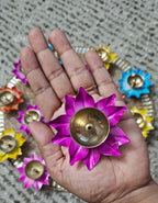 Brass Diya (Multi color) Sold as pair