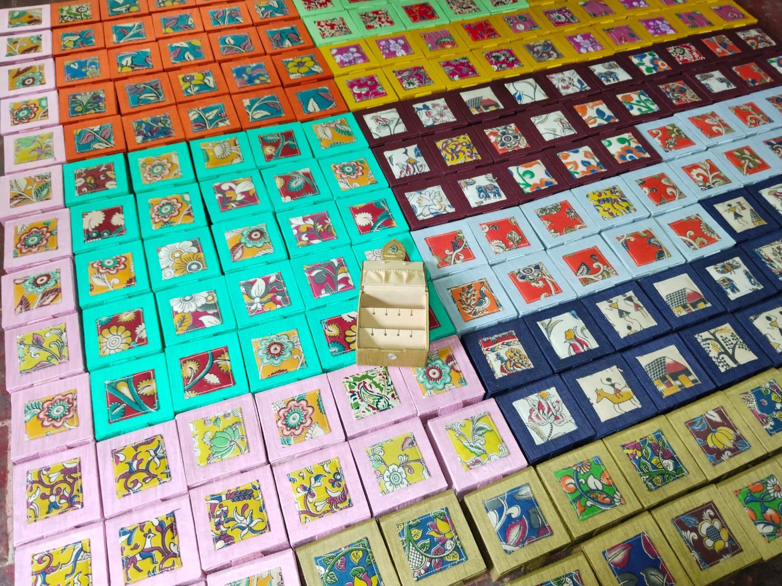 Handcrafted Kalamkari Design Boxes 4 inches