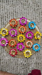 Brass Diya (Multi color) Sold as pair